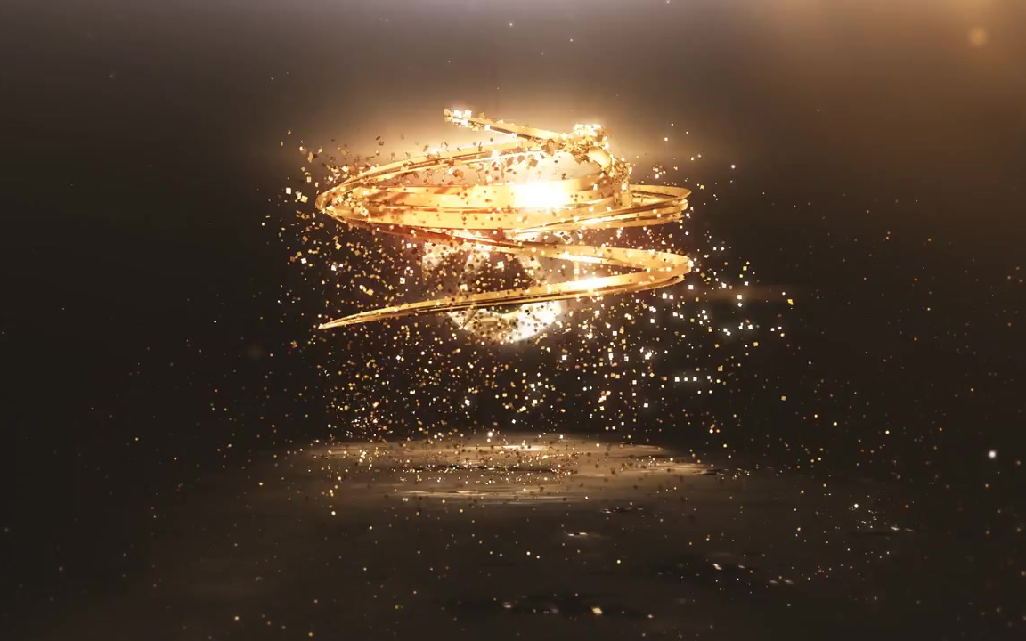 ae模板-金色粒子线条特效的动态logo片头模板动态徽标视频动态标识