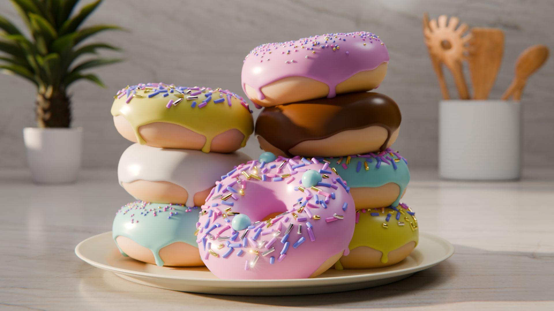 萌新blender甜甜圈交作业了!