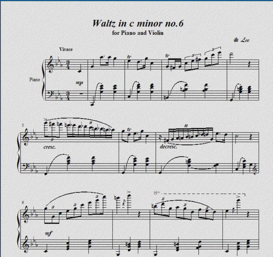 [图]【原创】c小调圆舞曲-钢琴与小提琴二重奏