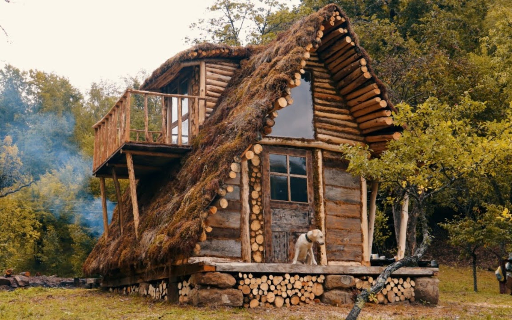 老屋翻建,搭建庇护所木屋营地全过程,内部装修小屋,丛林露营旅行过夜