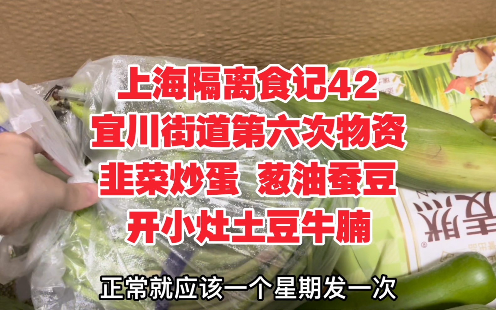 上海隔离日记42|宜川街道第六次物资 韭菜炒蛋/葱油蚕豆/开小灶自热饭天花板哔哩哔哩bilibili