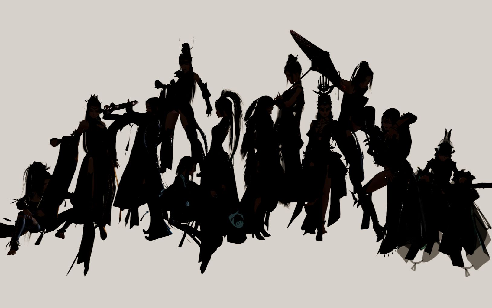 剑网三九周年剑网三重制版全门派成女杏花弦外雨剪影舞蹈群像风全门派