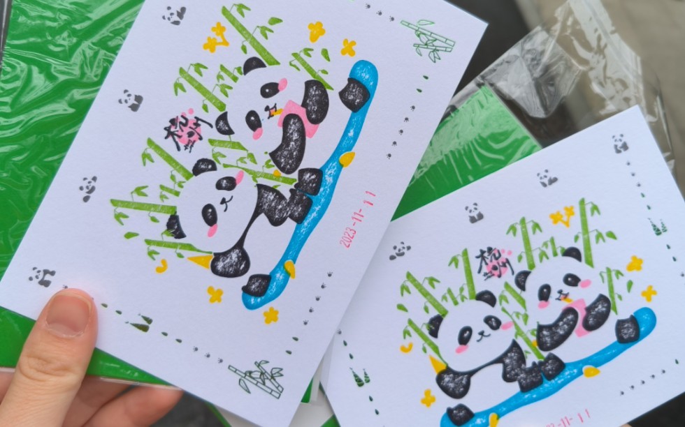 熊猫卡片制作图片大全图片
