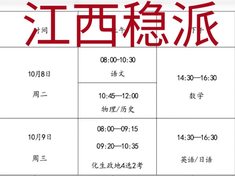 提前!10月89号江西稳派高三/高二大联考哔哩哔哩bilibili