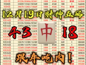 12月19日财神五码排三推荐近期号码回归正常回归,带大家继续收米.哔哩哔哩bilibili