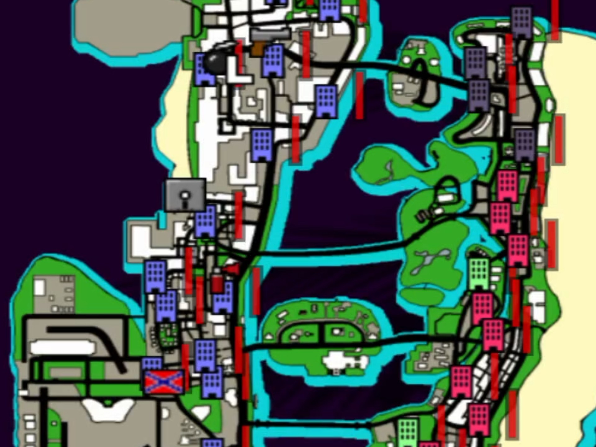 侠盗猎车手:罪恶都市传奇,西岛14个资产建筑已经全部占领了