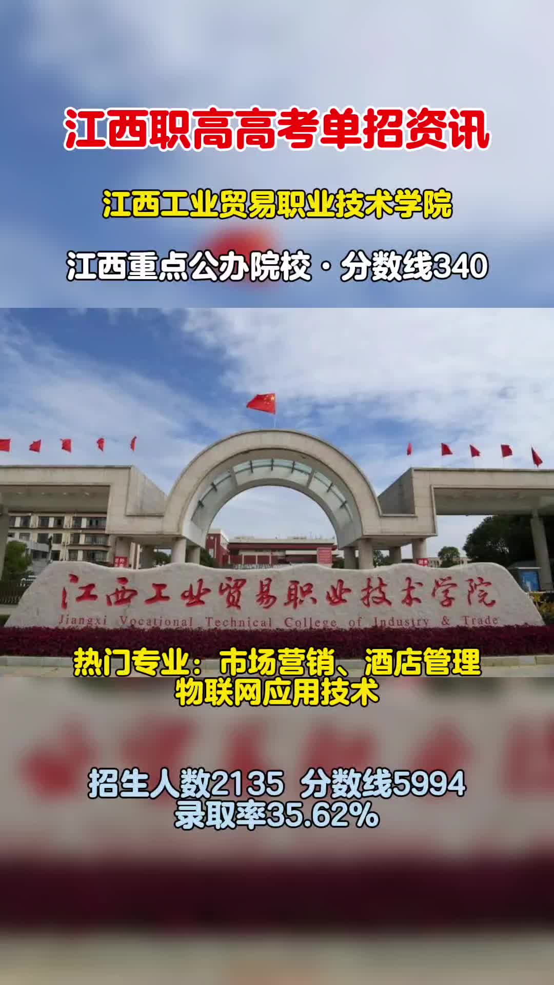 今日職高高考單招資訊,江西工業貿易職業技術學院#高職單招 #江西工業