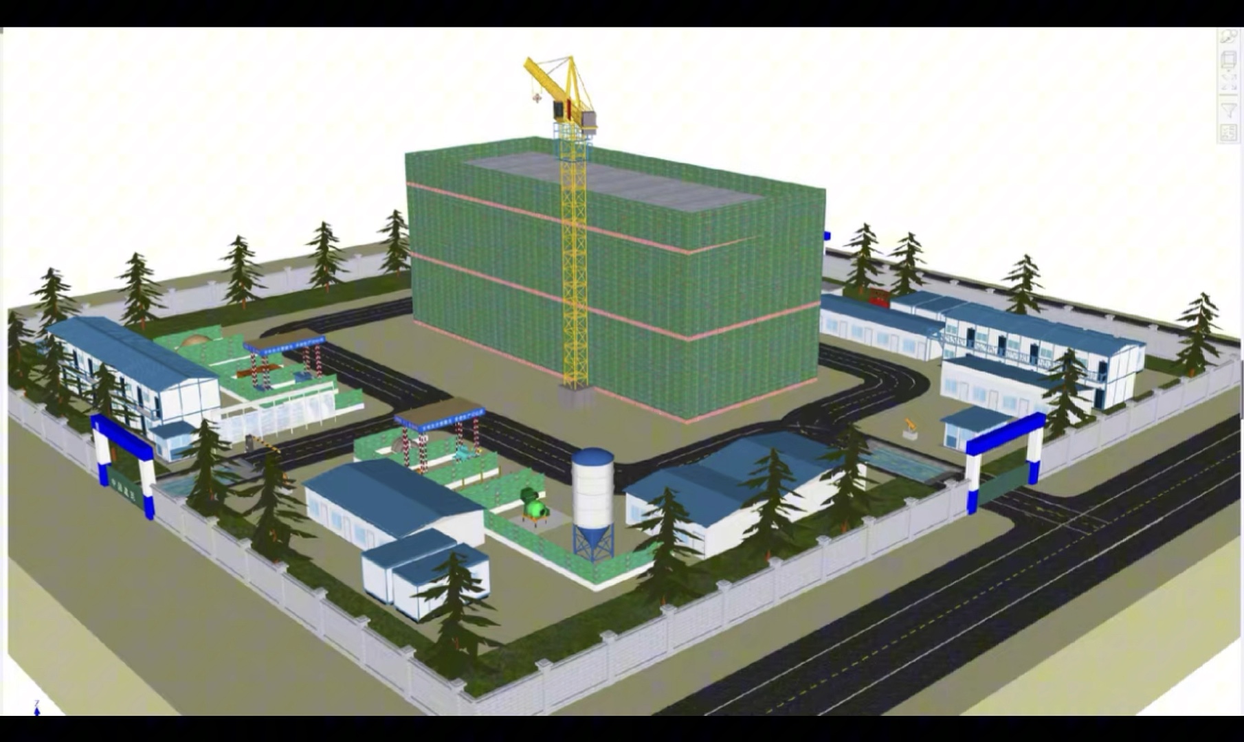 bim投标,bim施工阶段动画,临建布置场地,bim模型,效果图
