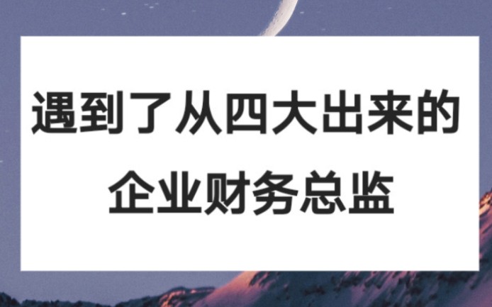 从四大会计师事务所出来的企业财务总监有什么特征?哔哩哔哩bilibili