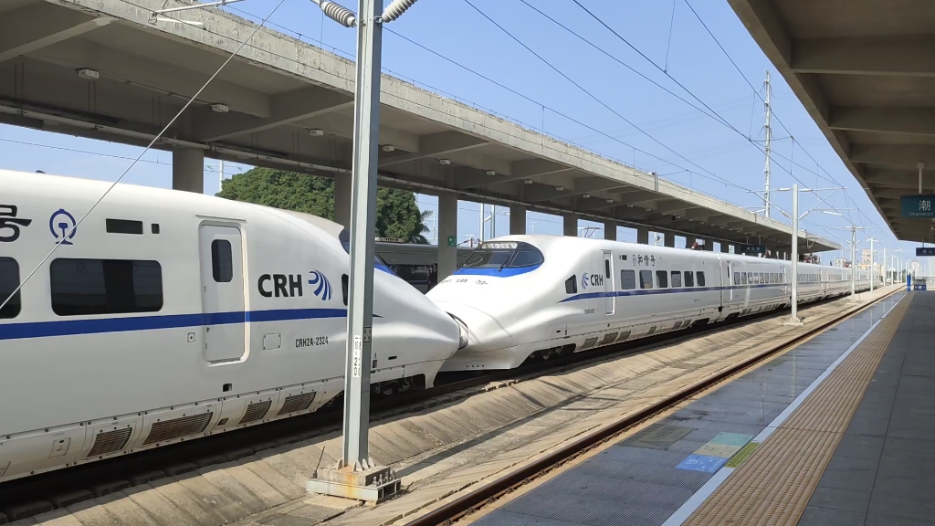 [国庆库存]重联组crh2a出潮汕站