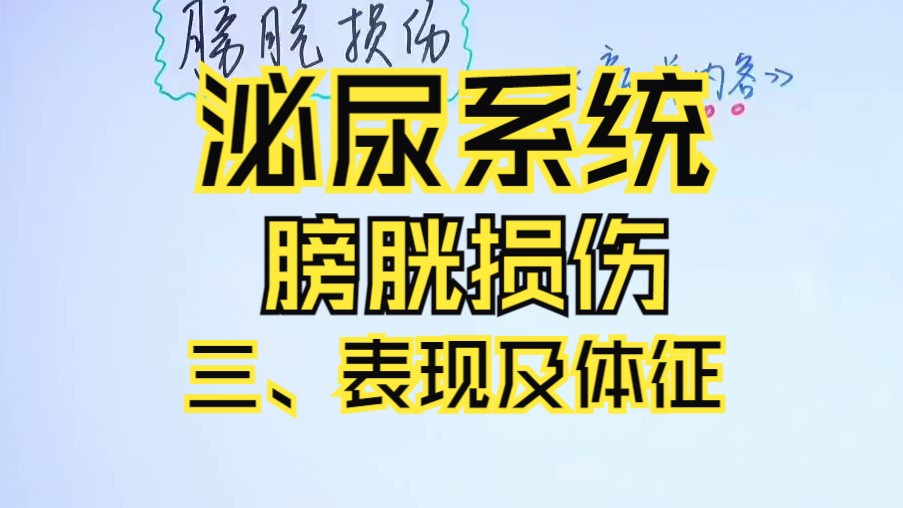 [图]昭昭2024临床执业/助理视频课程：泌尿系统-膀胱损伤-3-表现及体征