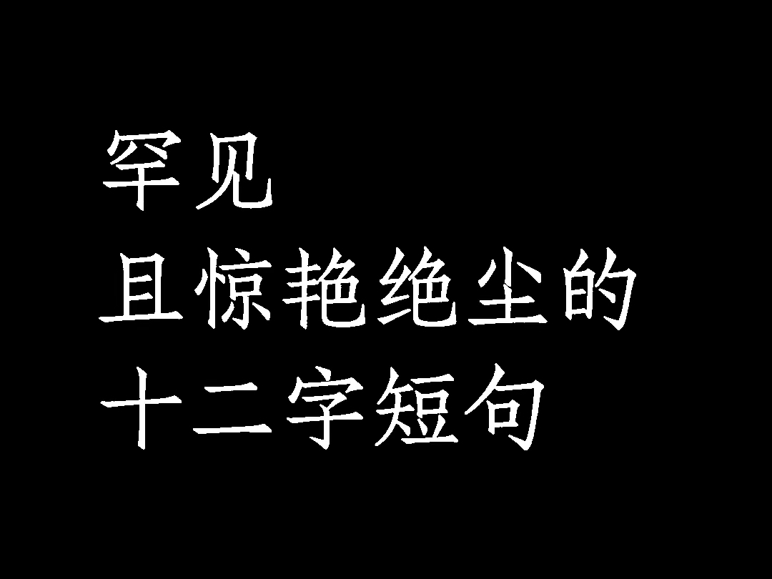 “惊艳绝尘的十二字短句”哔哩哔哩bilibili