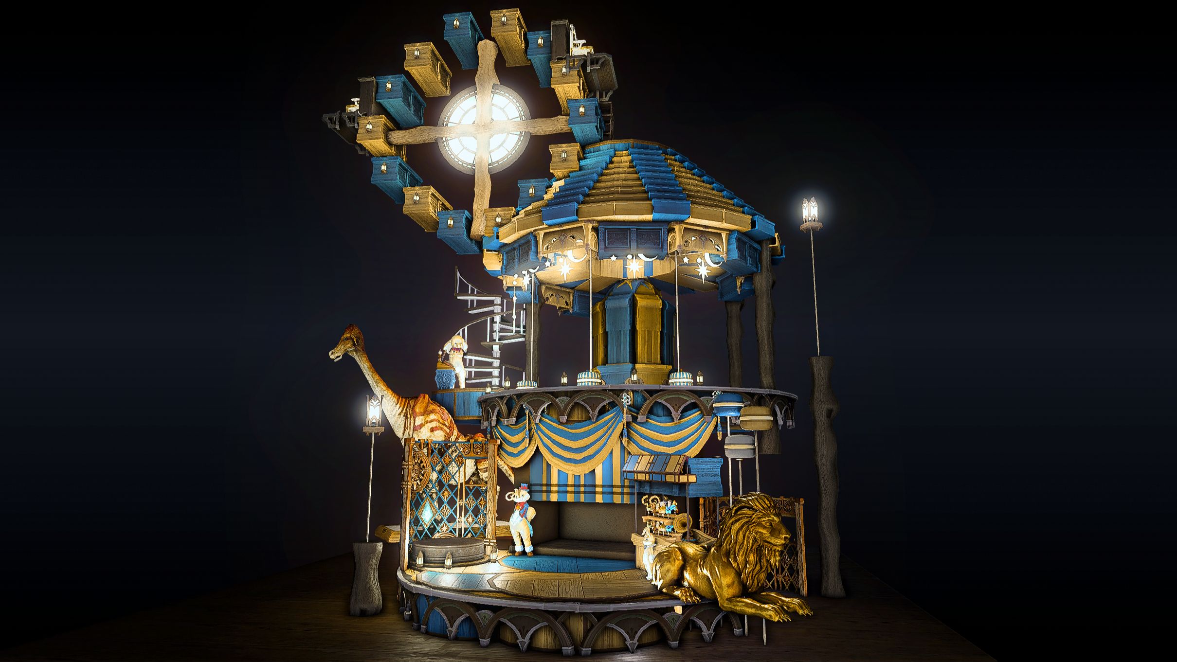 『 夢境遊園地 』马戏团风格游乐园|八音盒构造