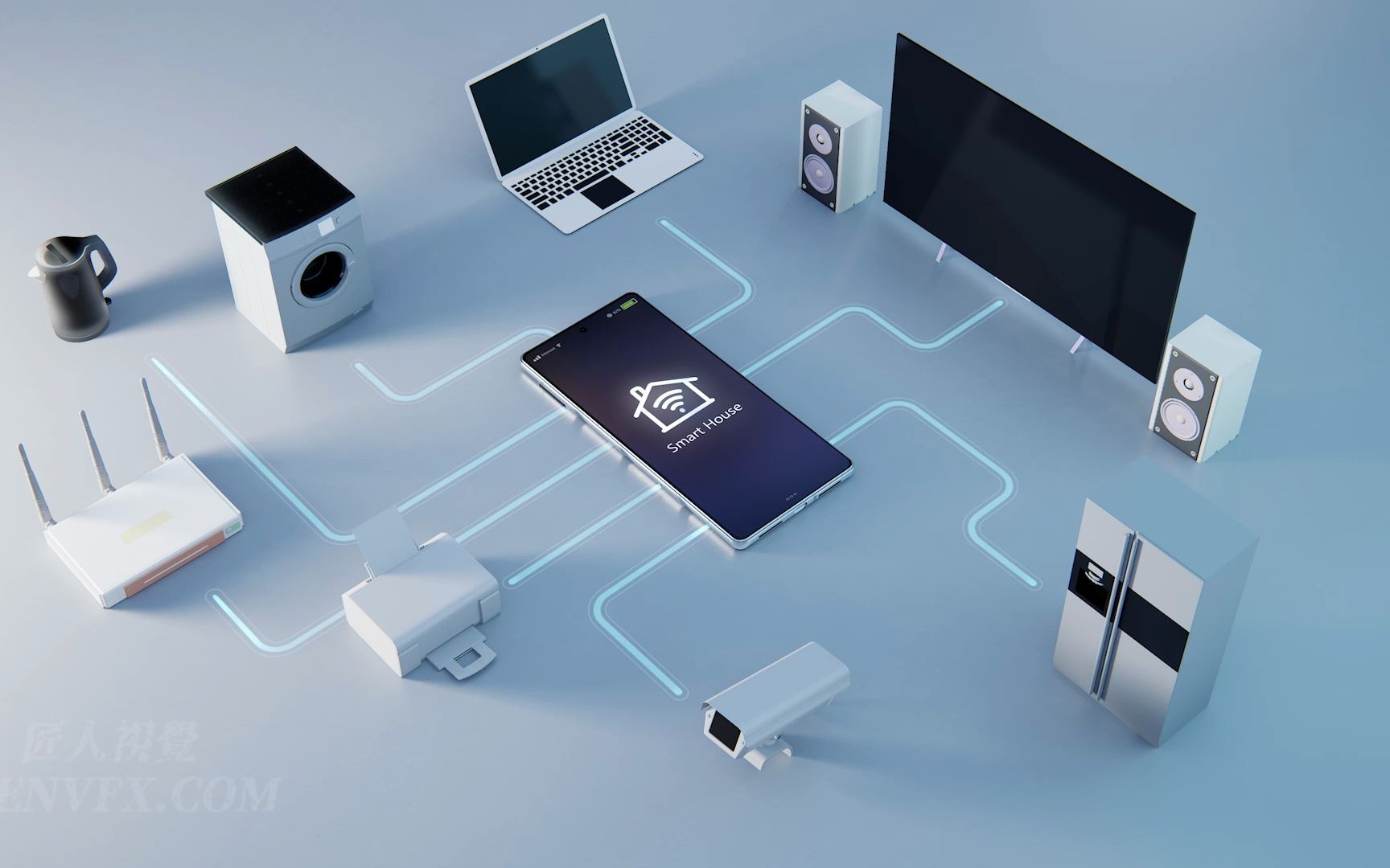 手机动画未来科技物联网3d中毒跑分安全卫视4k素材 mobile phone