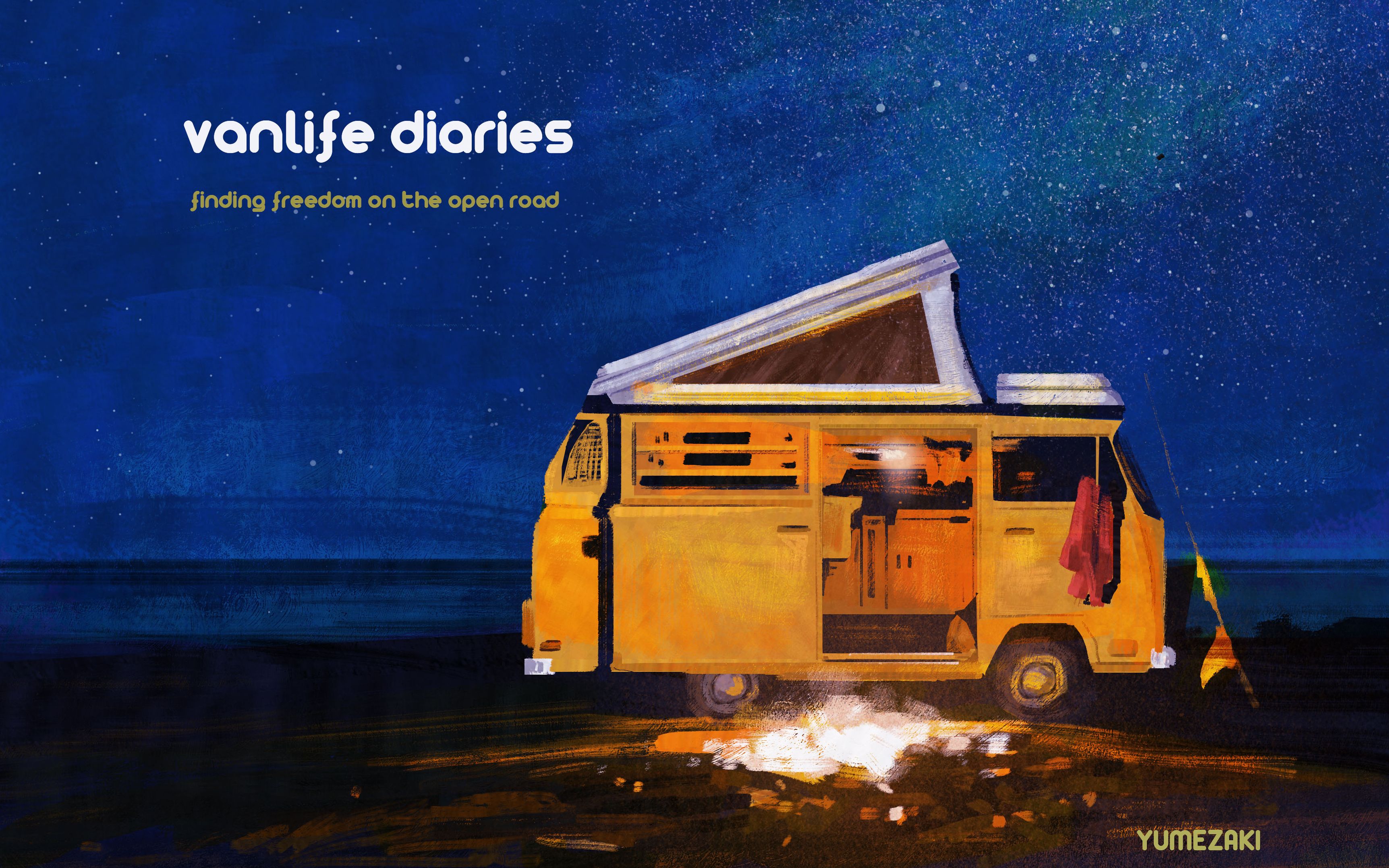【ps插画】画vanlife diaries封面——新手假装自己会画画!
