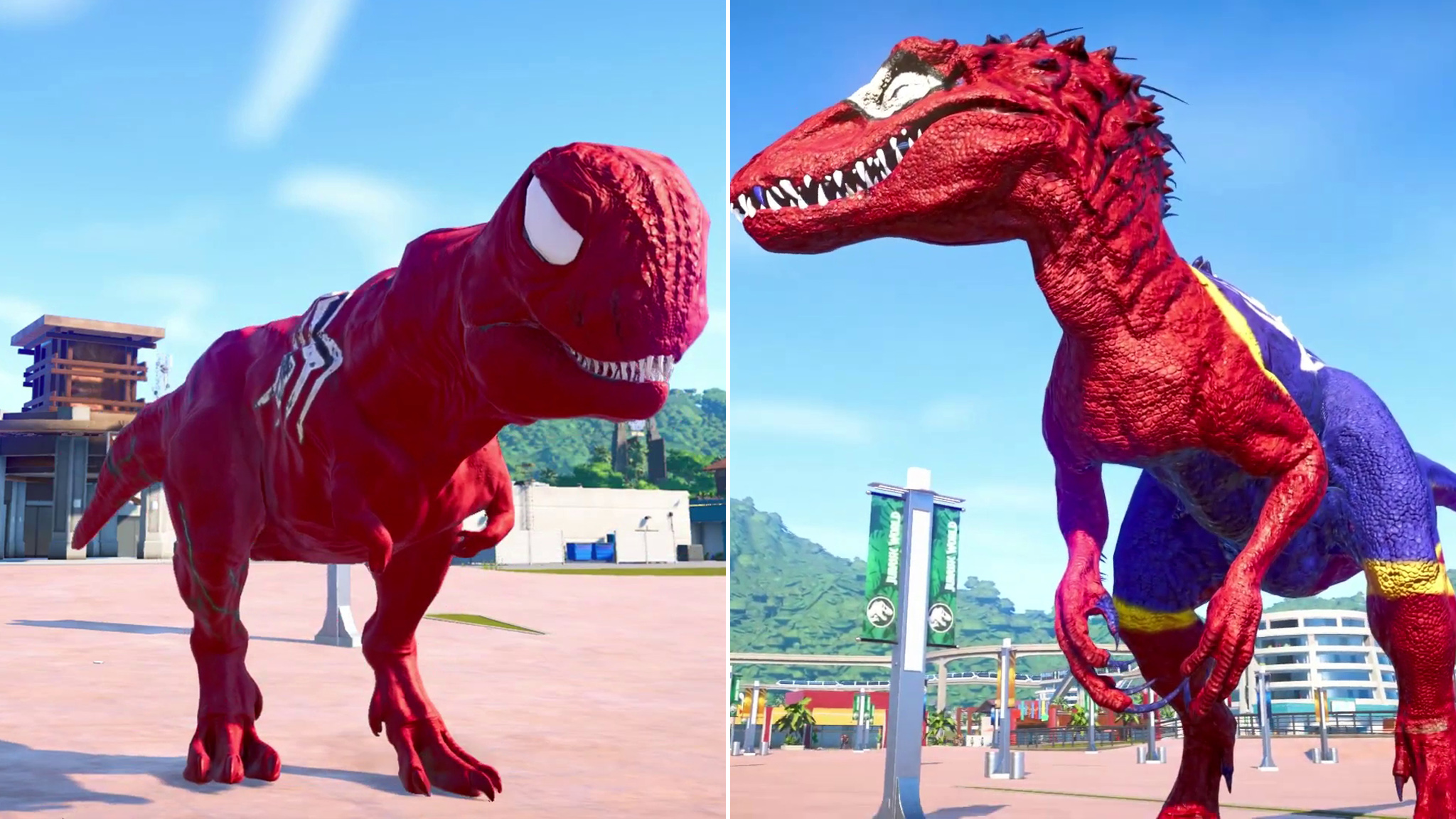 魔牛龙 vs 初代狂暴龙,鲨齿龙 ~ 侏罗纪世界进化