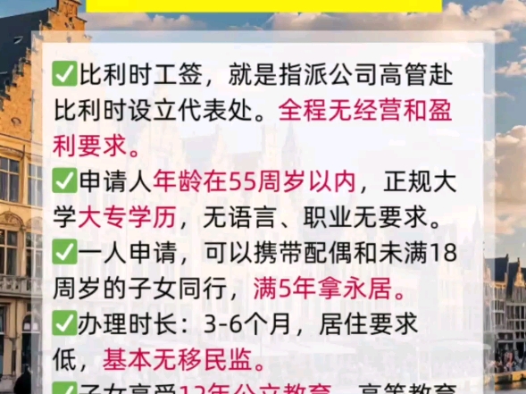 比利时移民,申请条件已放宽!哔哩哔哩bilibili