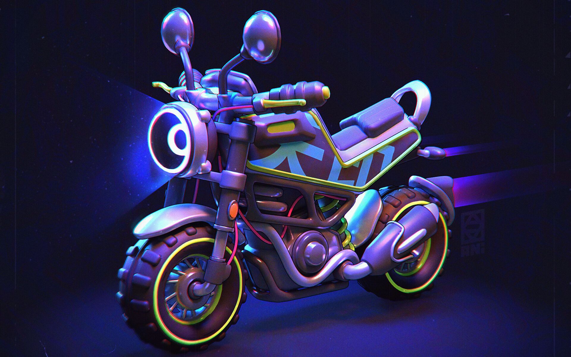 3d建模炫酷摩托3d模型制作全程讲解