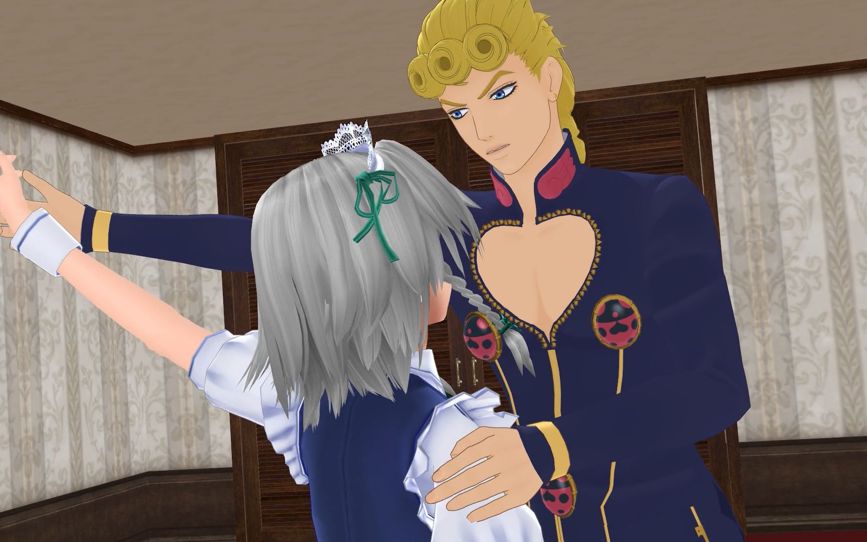 [东方mmd]咲夜和dio爹一起看电视()