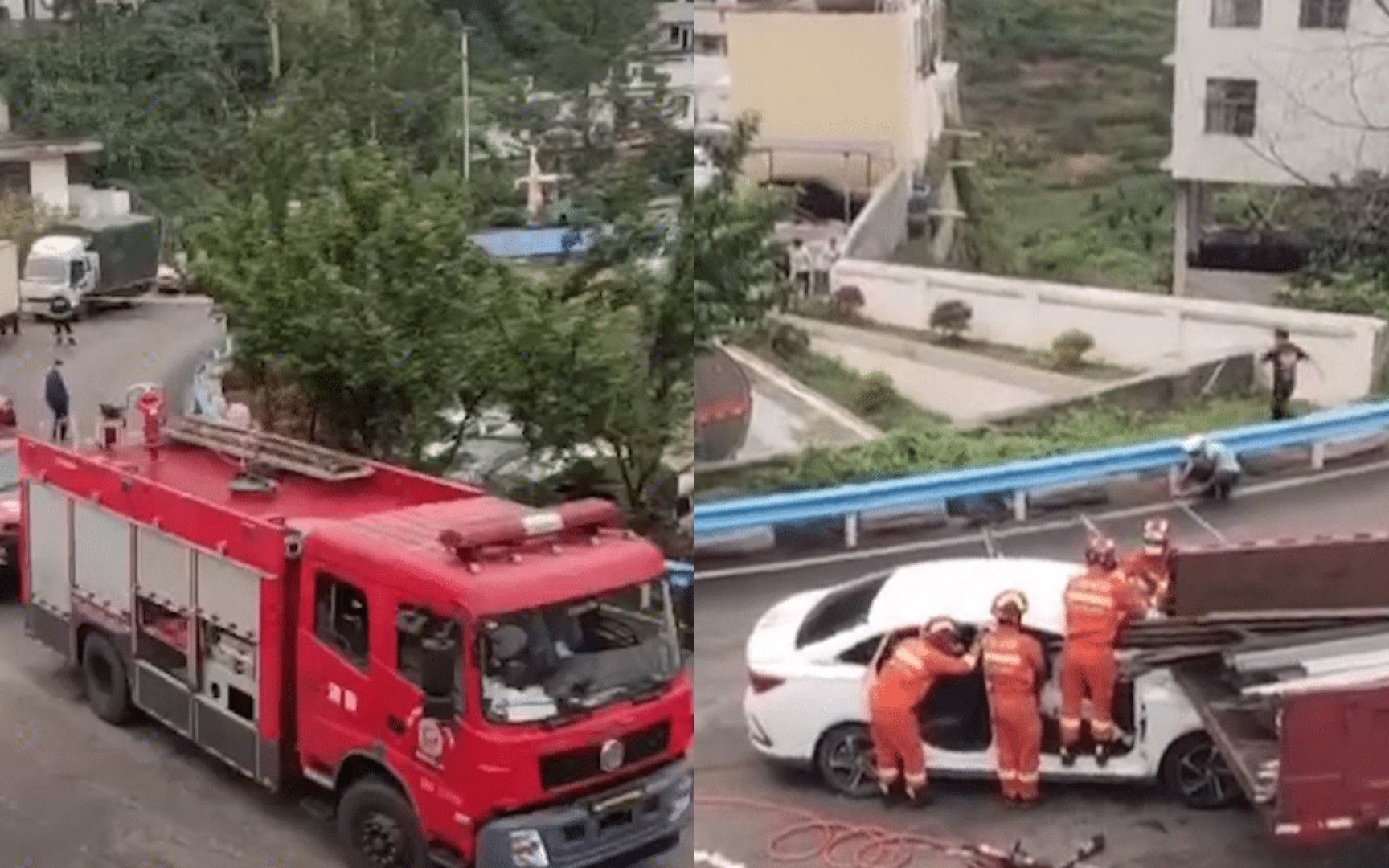 网约车撞上货车,5根钢筋插入乘客身体,消防不断安抚:坚持一下哔哩哔哩bilibili