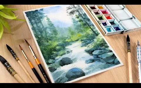 水彩画　印象14　F8号 水彩画印象14F8号