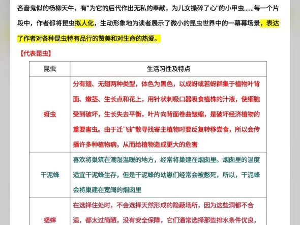 中考名著八年级上册《昆虫记》