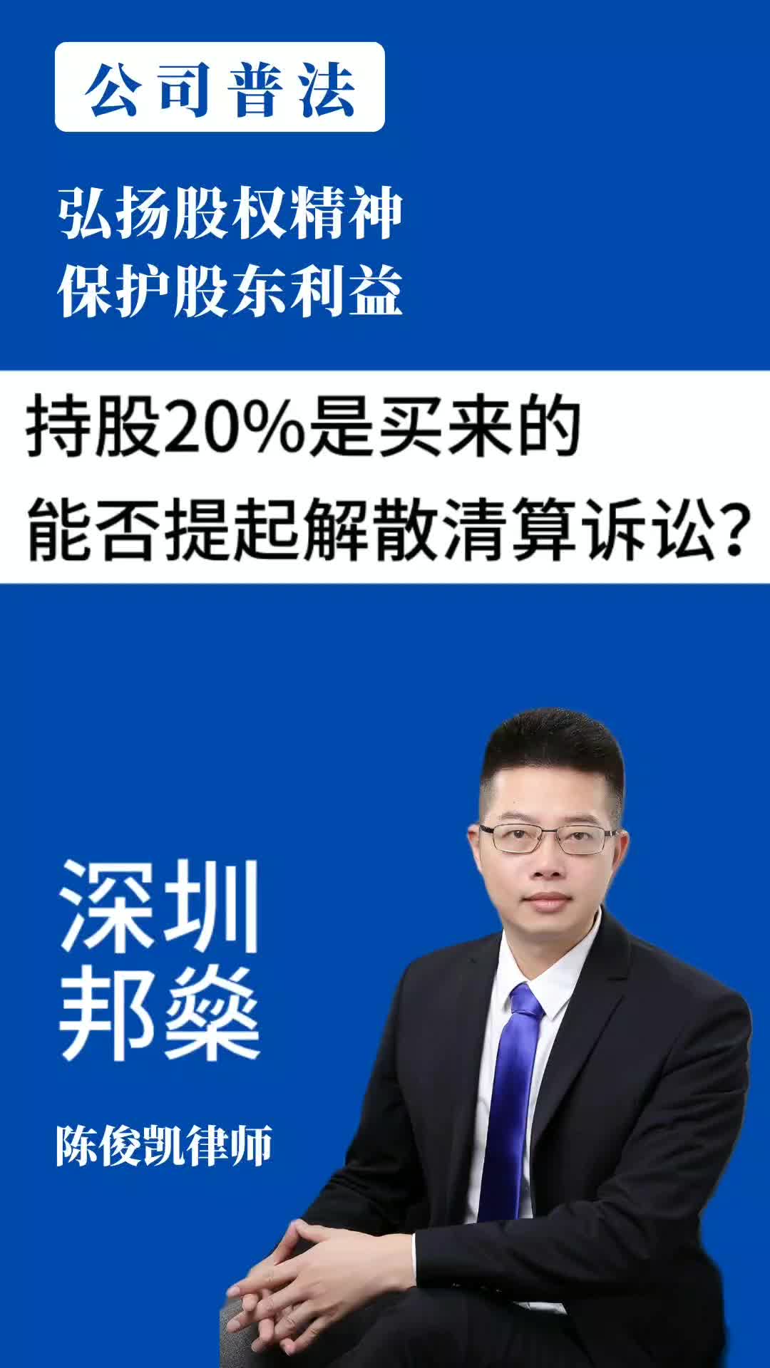 股权是买来的股东持股20%能起诉解散公司吗哔哩哔哩bilibili