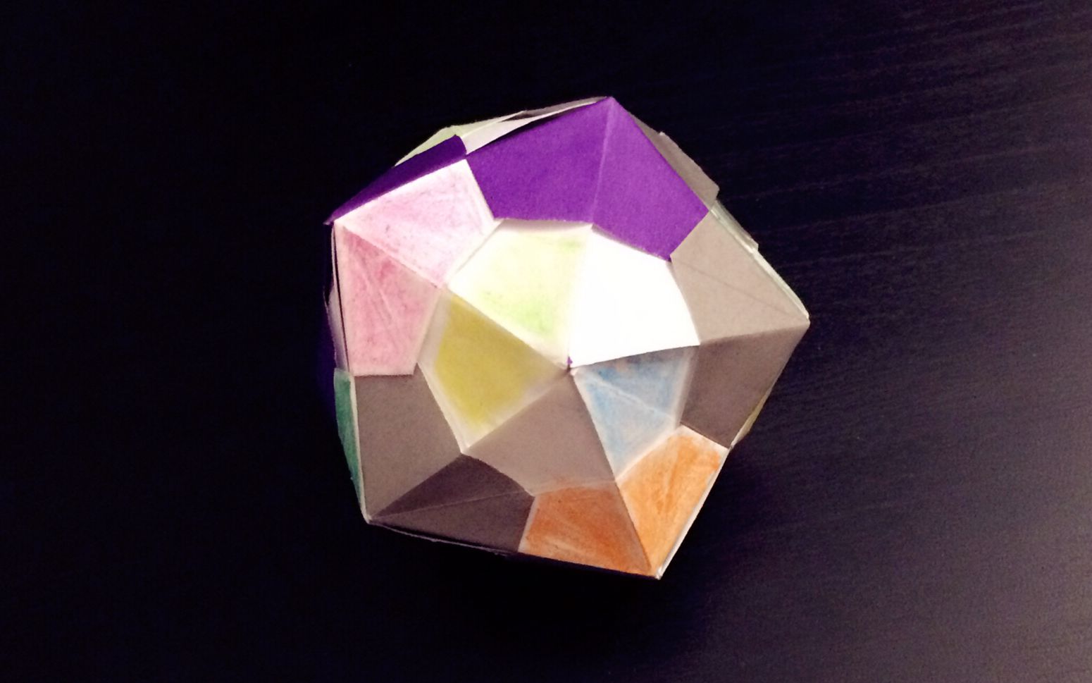 折纸教程折完后涂鸦正二十面体花球布施知子愚人节特辑哟origami