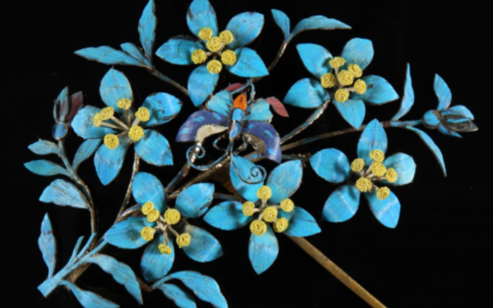 蚕丝绒花-仿故宫点翠