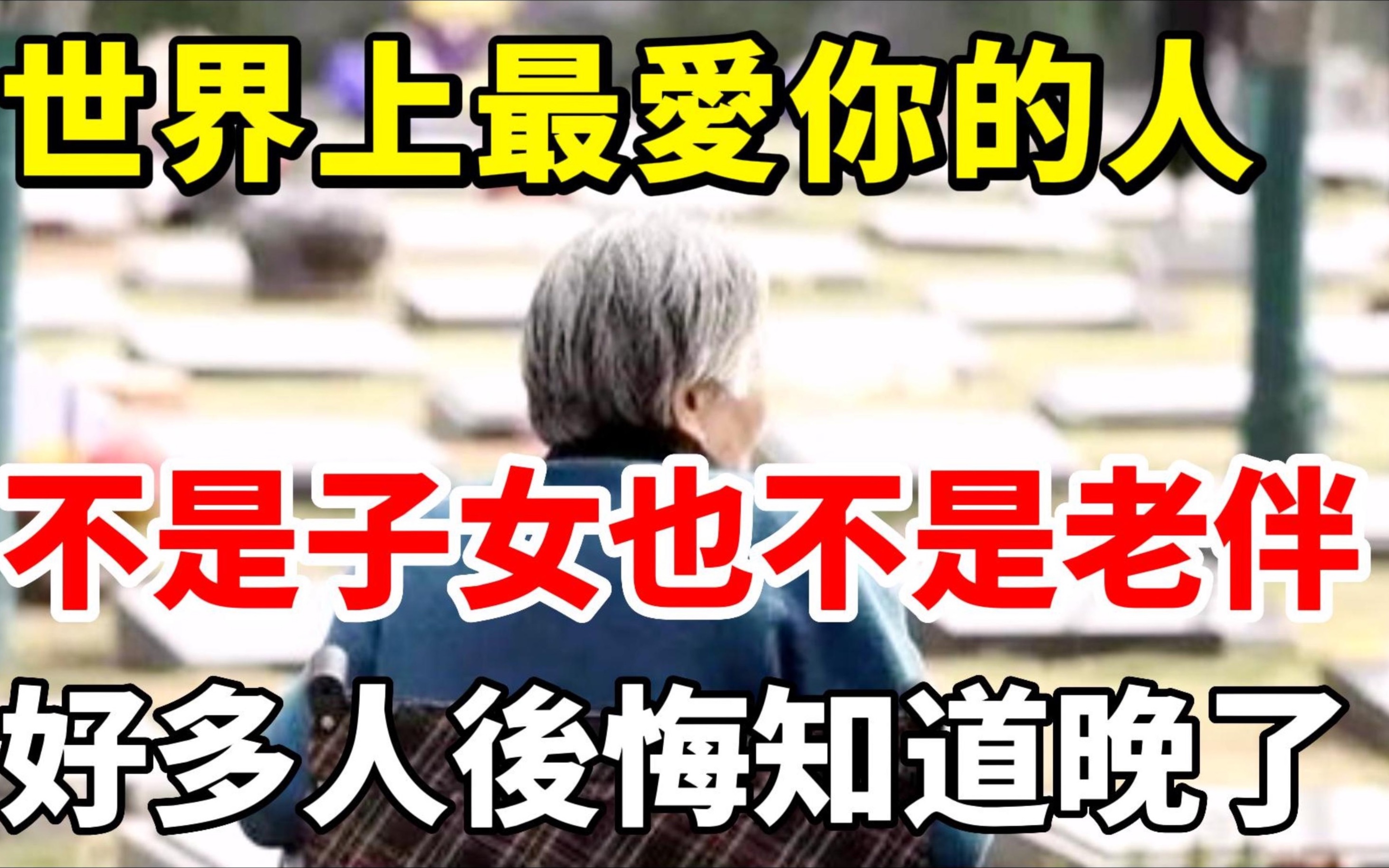 当你老了才明白,世界上最爱你的人,不是老伴也不是子女,很多人到现在都还不知道哔哩哔哩bilibili