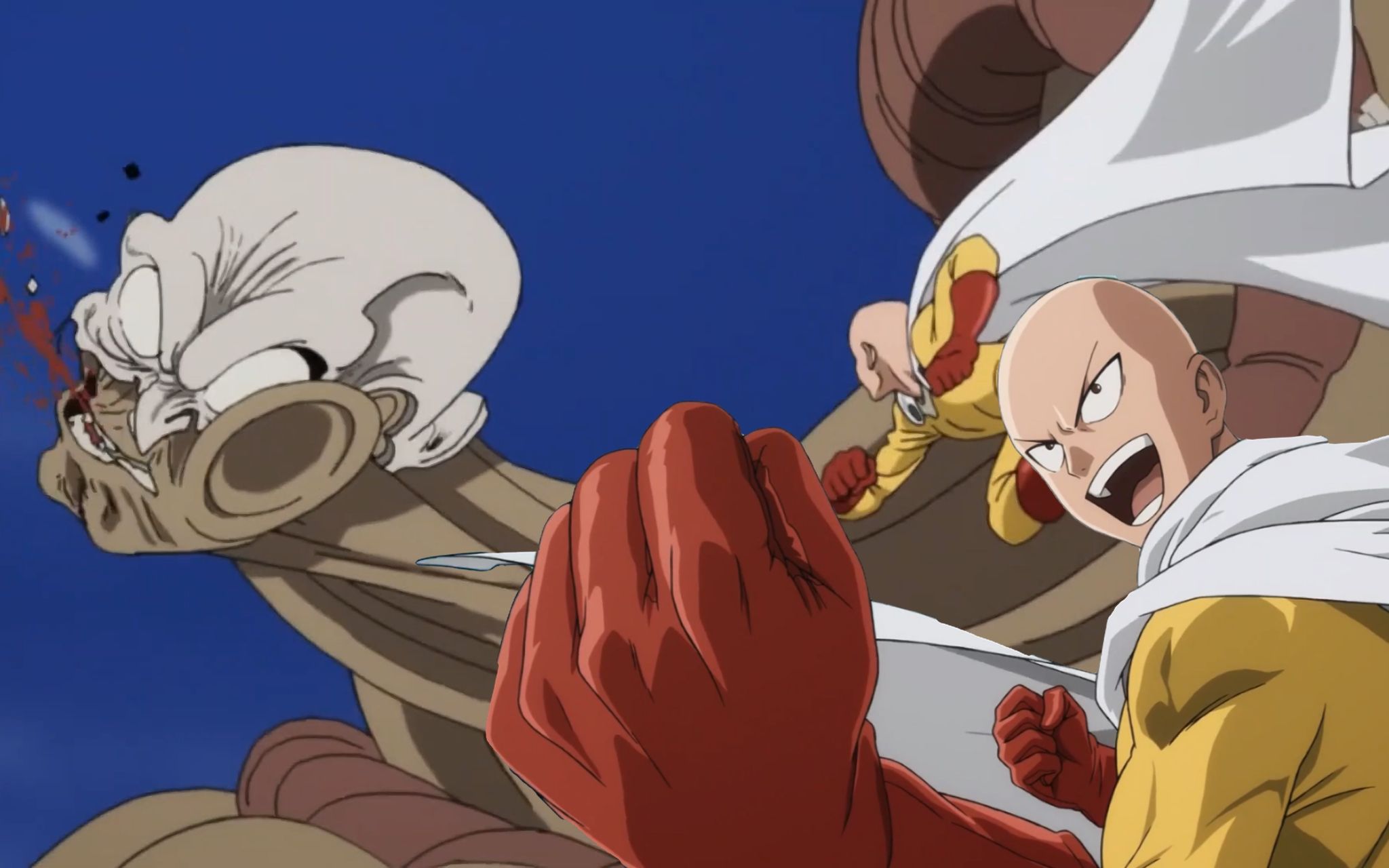 一拳超人 第一集,埼玉秒杀巨人和大魔王,被嘲笑秃头像大车灯,后果很