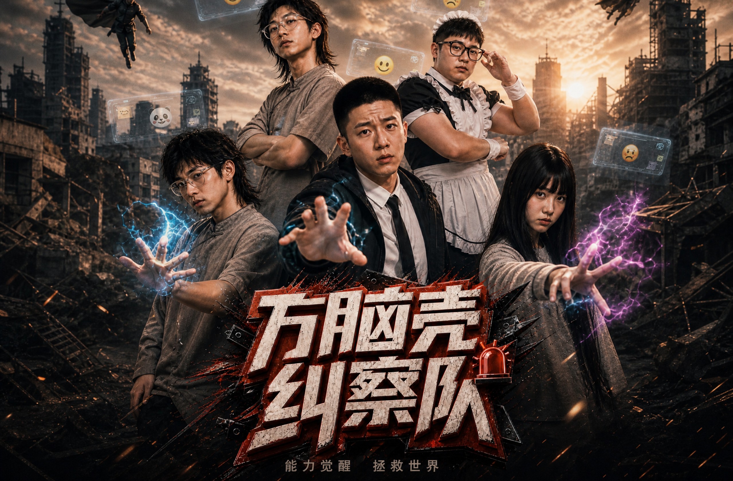 方脑壳纠察队第一集，全世界都是废物超能力会怎么样？