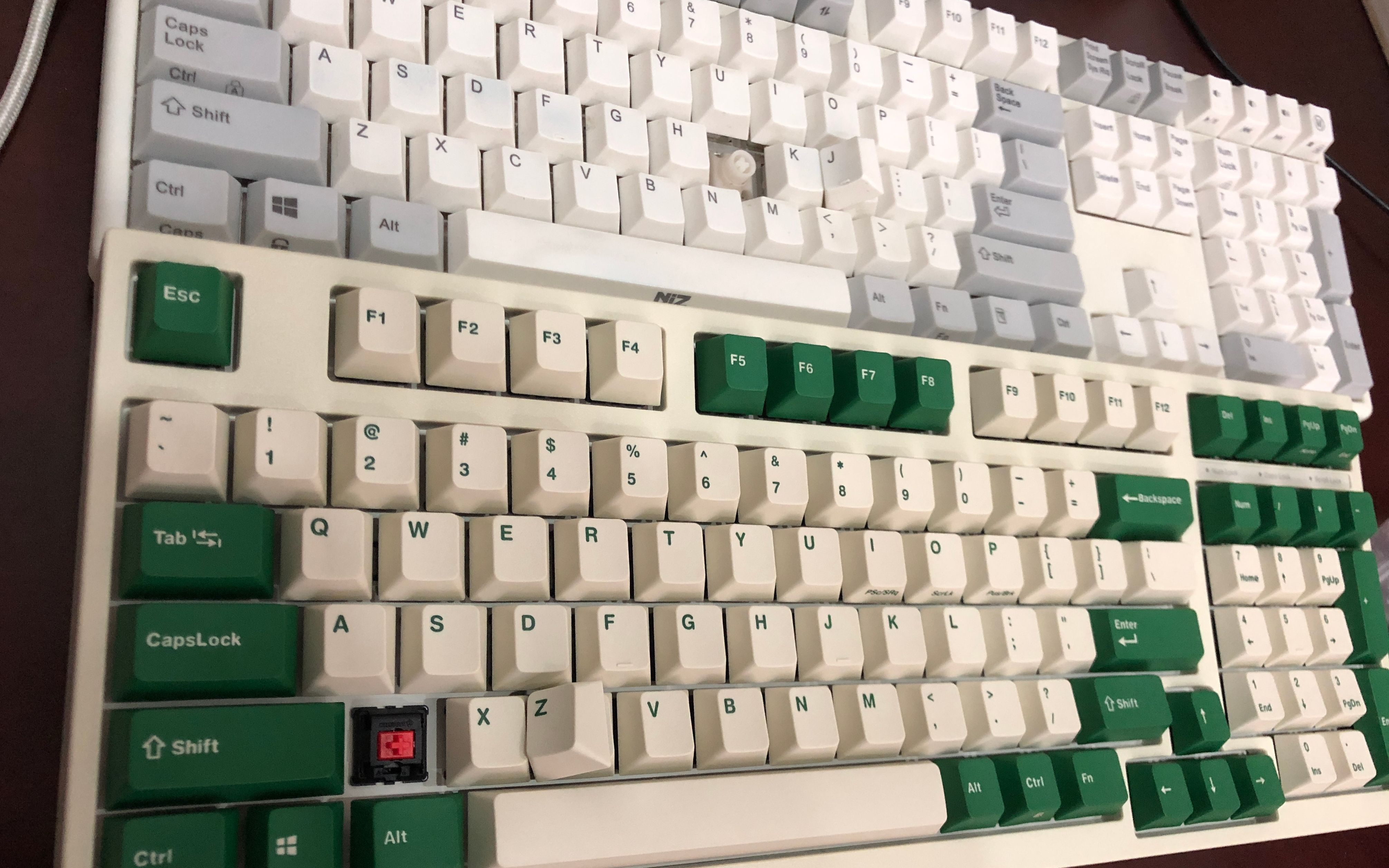 大l利奥博德fc980m白绿典藏版红轴机械键盘打字声音音效录像及配对