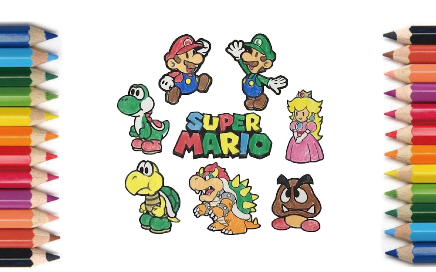 mario family 【塼り絵】マリオファミリー 【涂色】马里奥家族