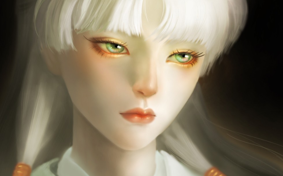 白发少年厚涂绘画过程