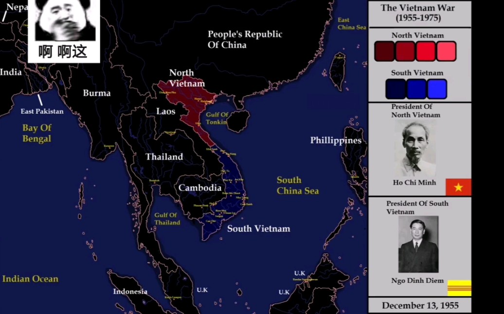 【历史地图】越南战争每周战线变化(1955