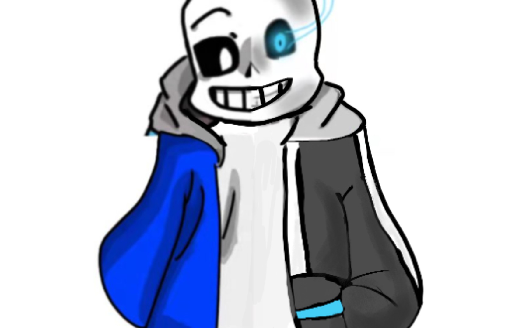 四个ut合作画sans,画风不统一,形成了两极分化局面_哔哩哔哩_bilibili