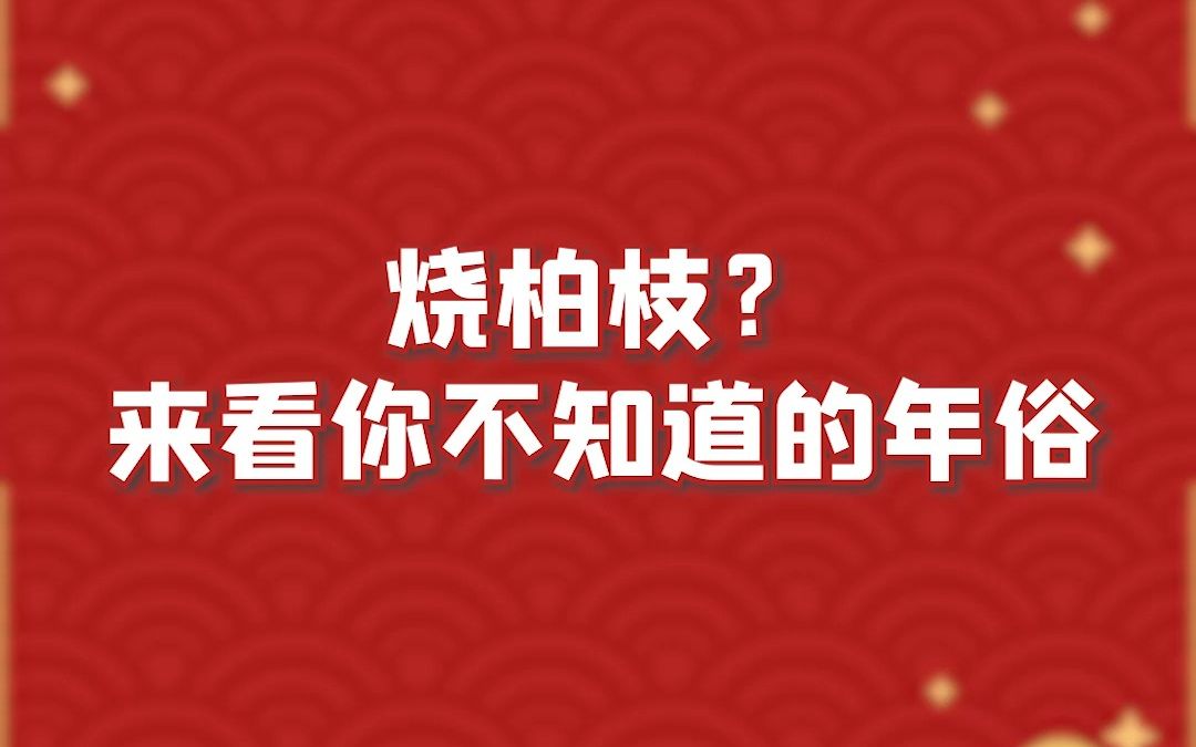 又是一项你不知道的南北文化差异?过年烧柏枝!哔哩哔哩bilibili