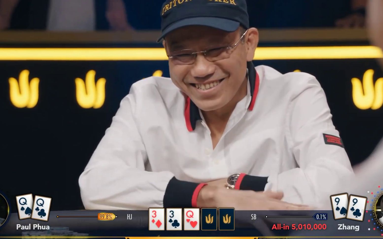 德州扑克 这组发牌是paul最满意的一次 老板喜笑颜开