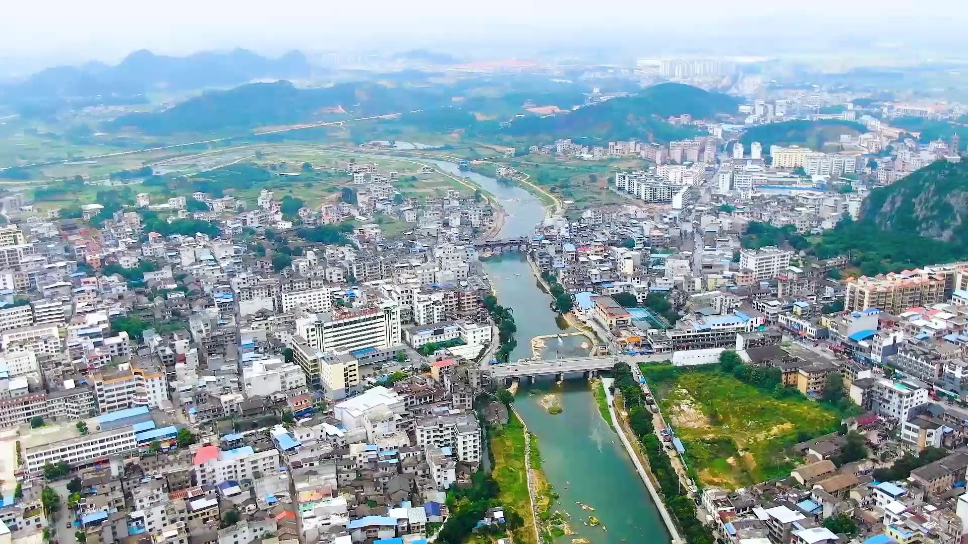 航拍广西贺州市富川县风光,地处湘桂粤三省交界,极具发展潜力