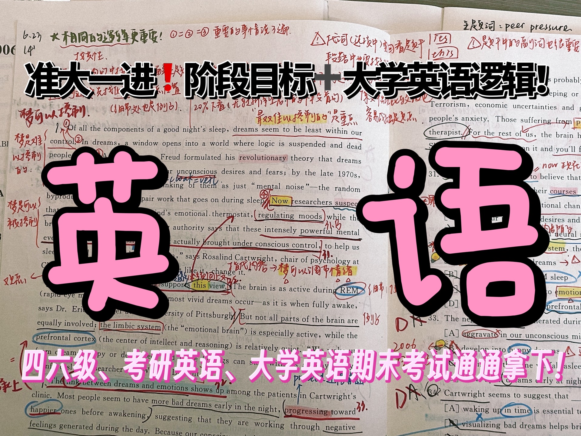 一个视频让你解决大学里面的英语!规划方法双管齐下^o^四六级/考研/大学英语期末考试!哔哩哔哩bilibili