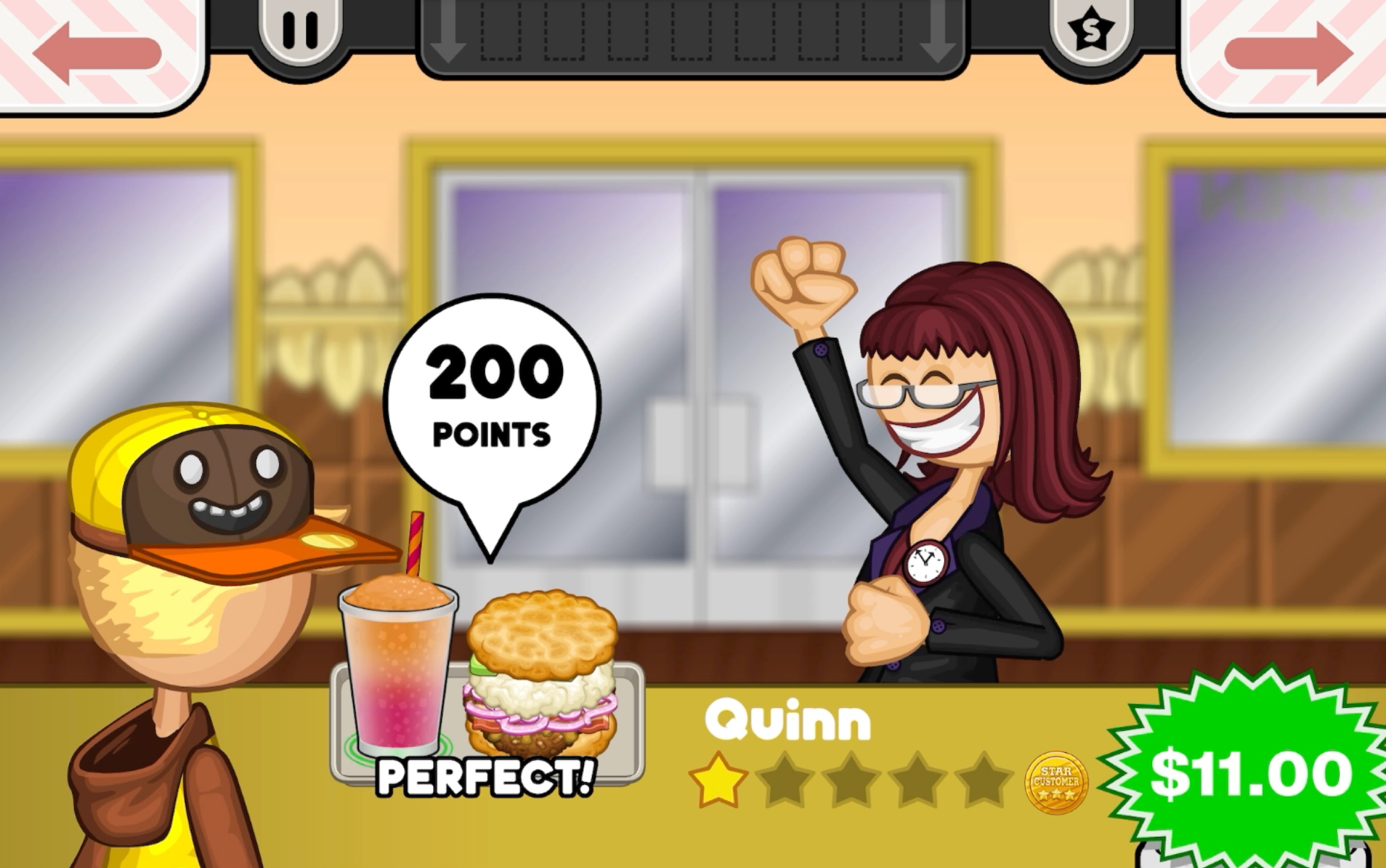 老爹炸鸡汉堡店感恩节之100对齐但是有点黄油手