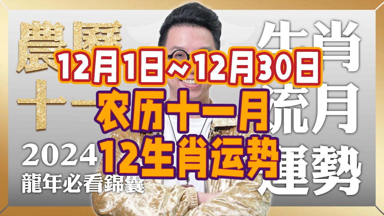 2024农历十一月12月1日~12月30日【十二生肖运势】命理大师 简少年哔哩哔哩bilibili