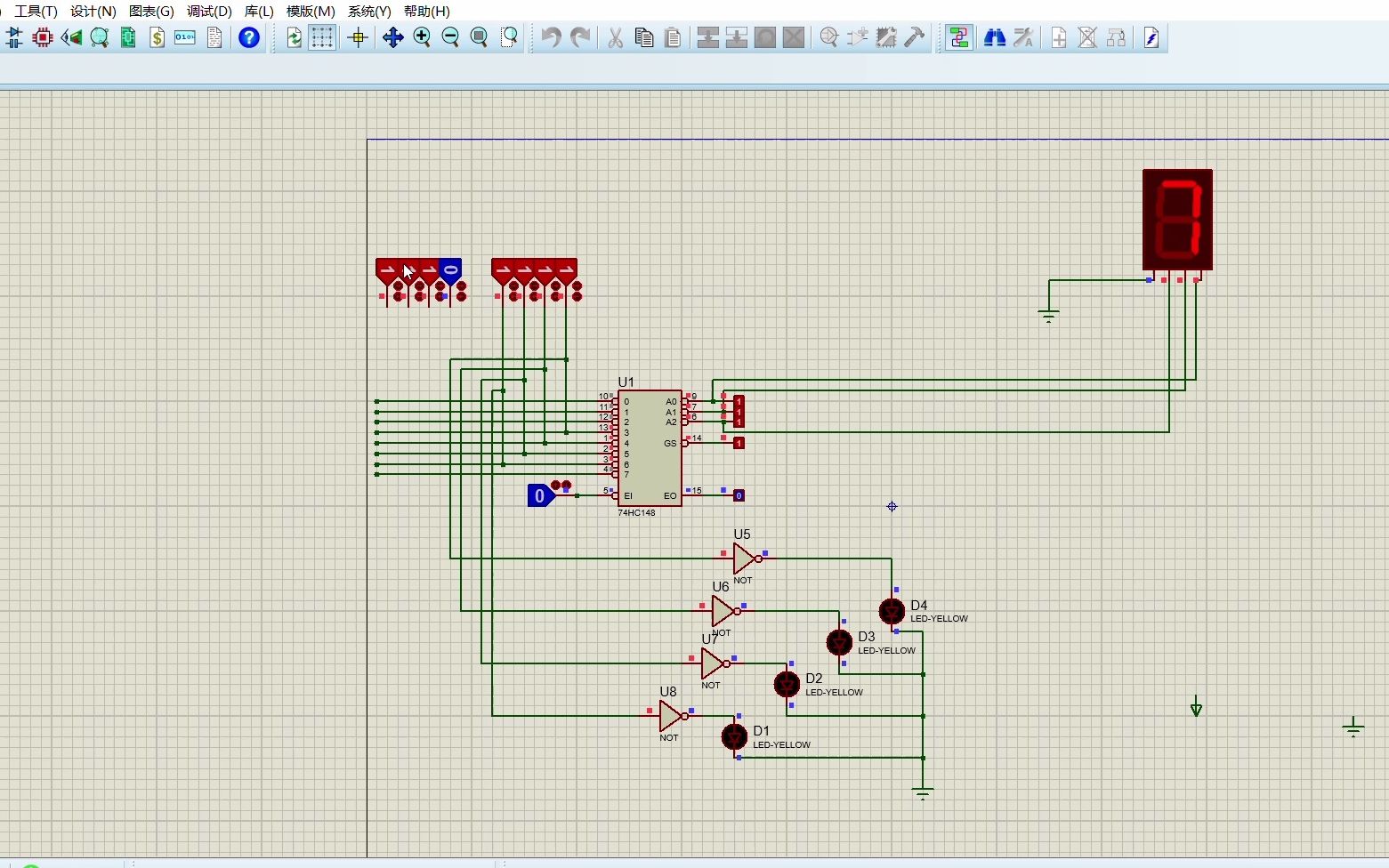 病房 - proteus 8 professional - 原理图绘制