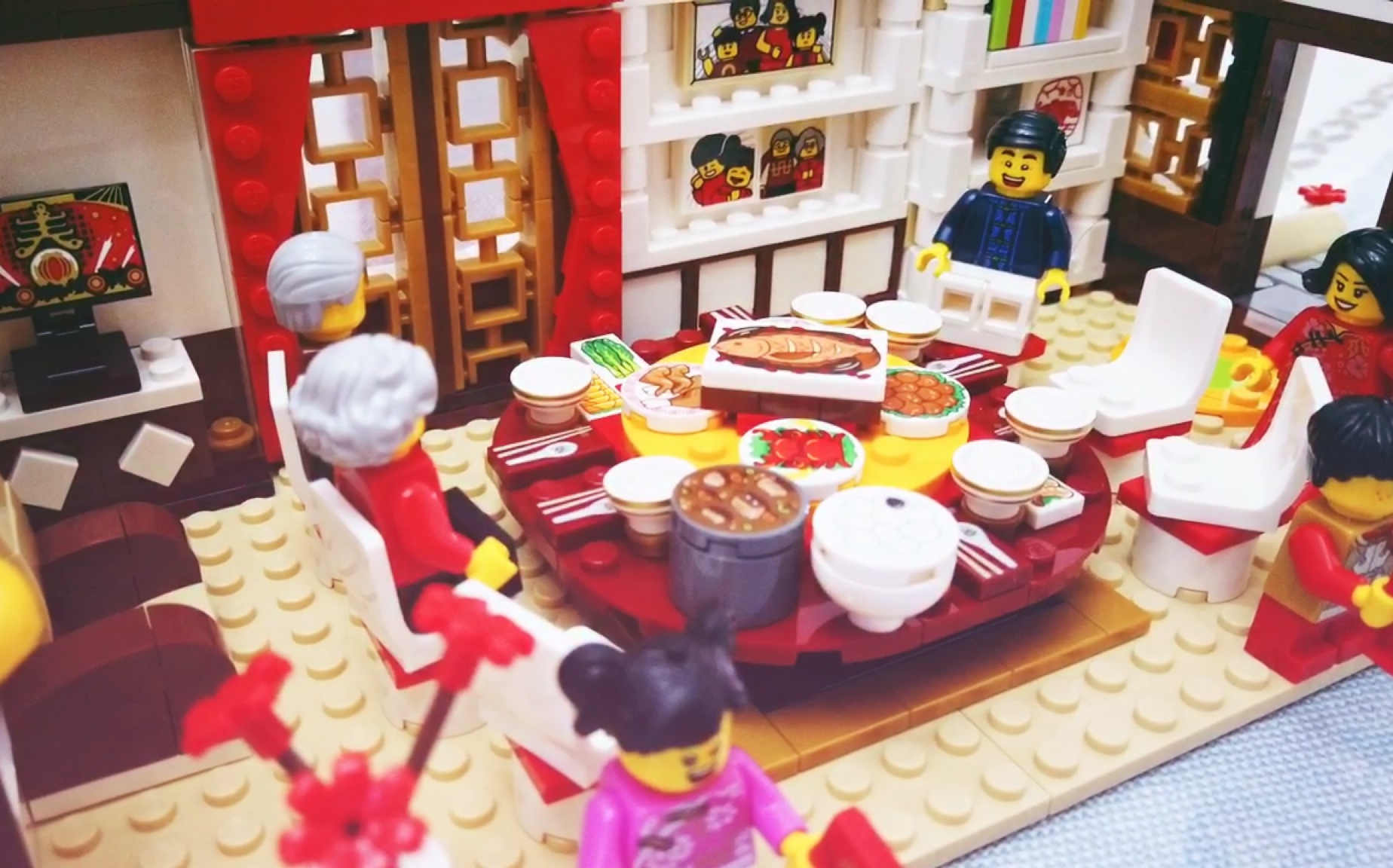 乐高春节系列80101～中国除夕夜～拼搭完成(拍摄用osmo pocket,剪辑用