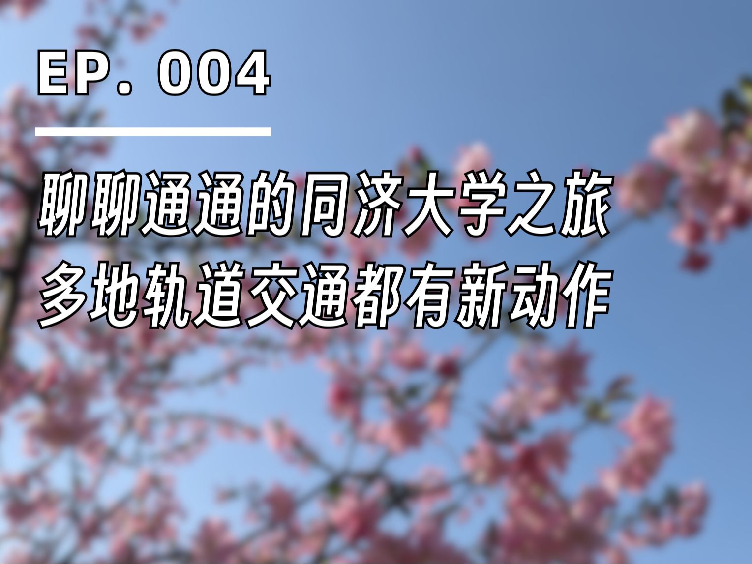 【通行线】聊聊通通的同济大学之旅,多地轨道交通都有新动作 | EP. 004哔哩哔哩bilibili