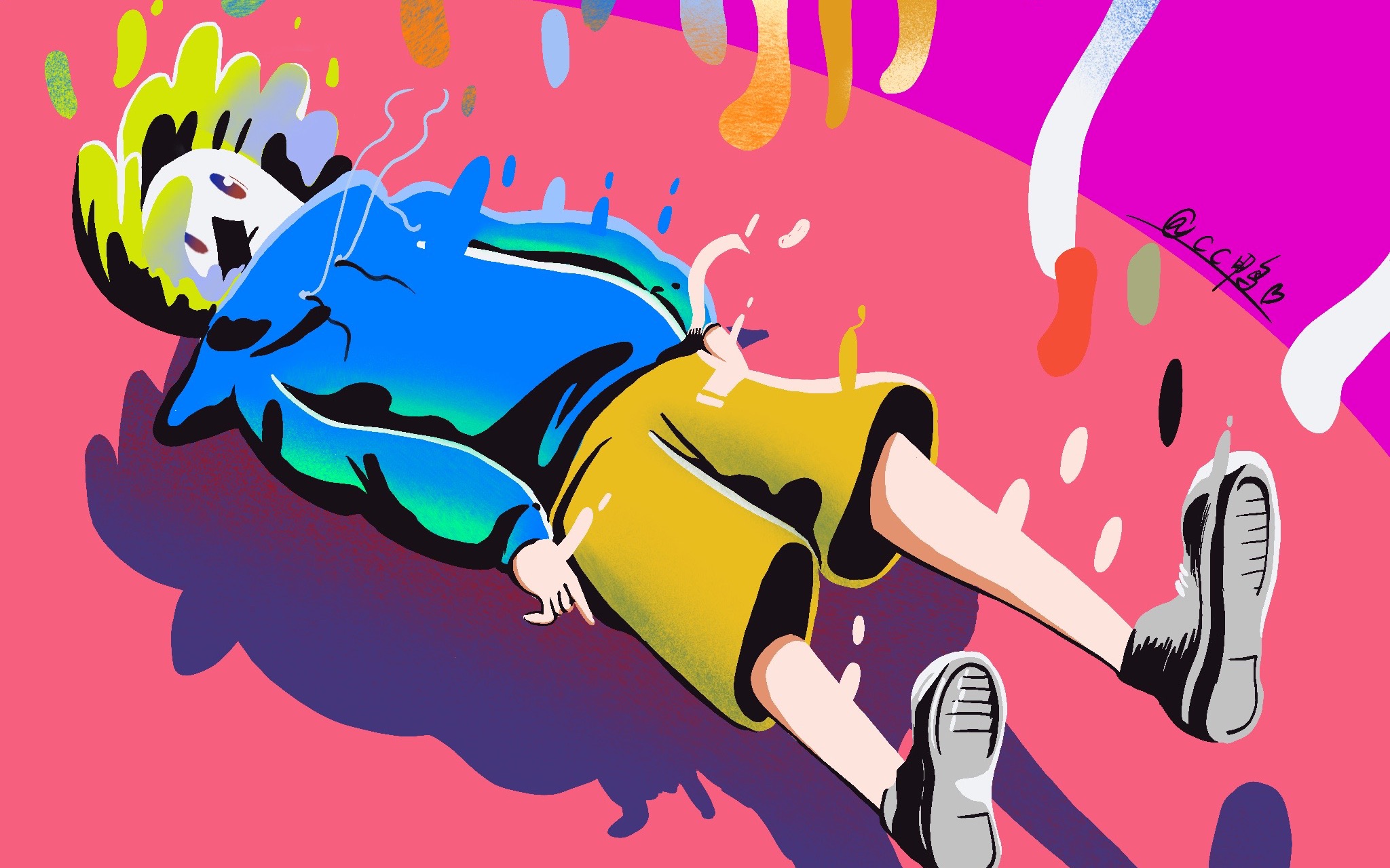 procreate版绘逃避消极梦