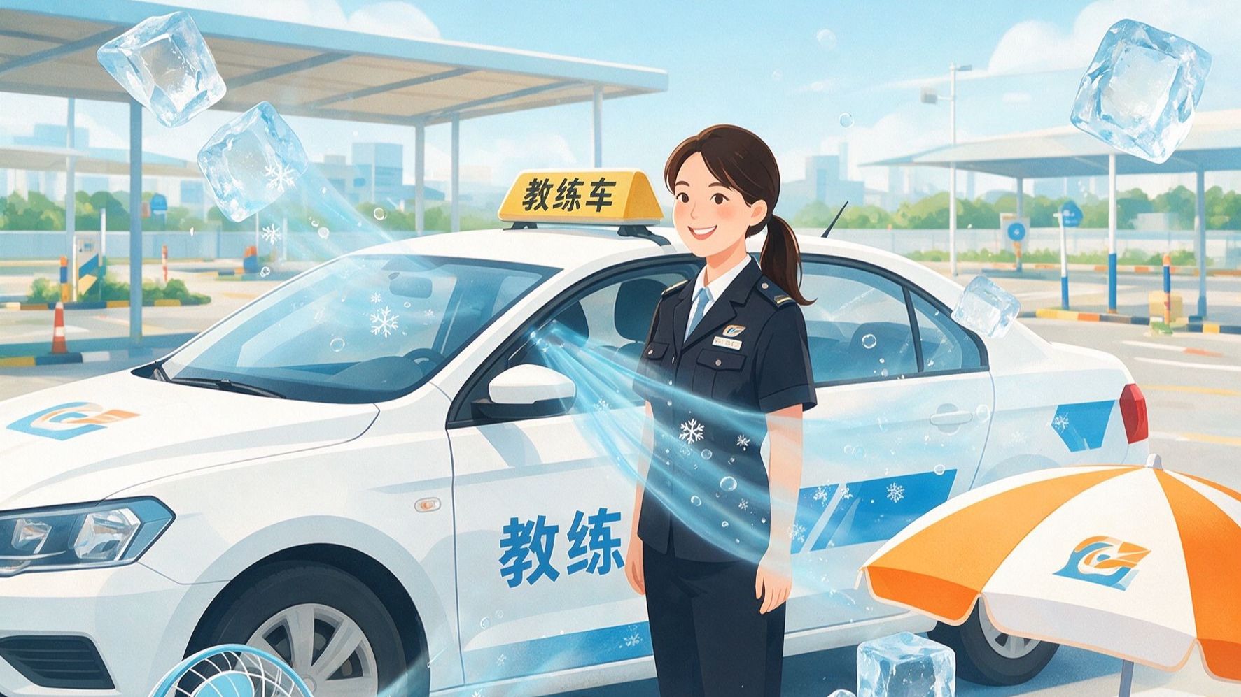 地铁纳凉区火了🔥学车也有清凉地儿