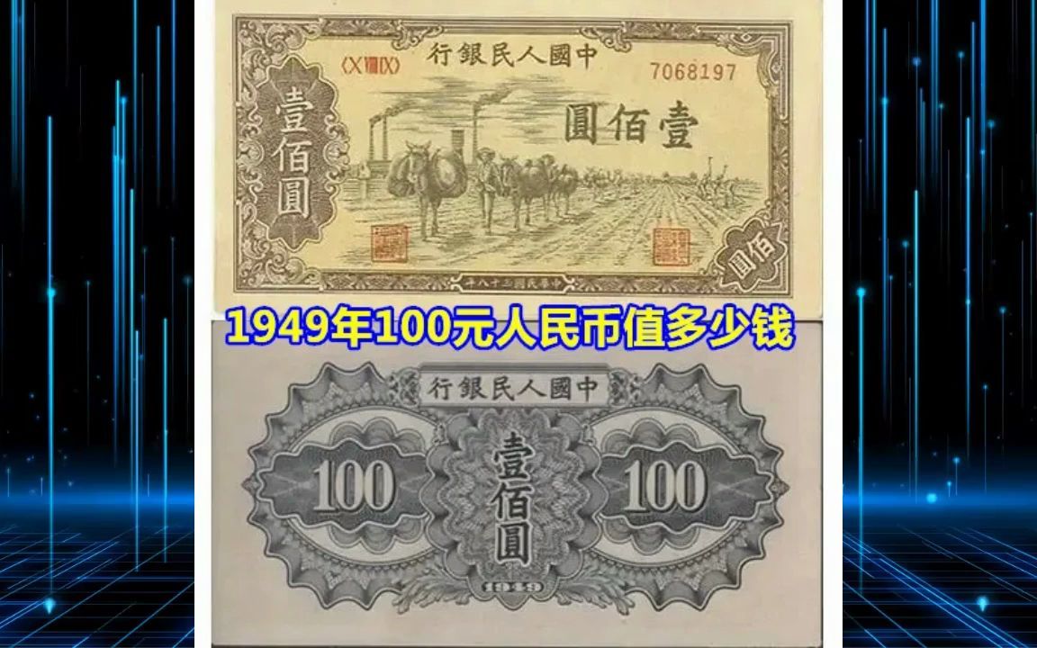 1949年100元人民币值多少钱哔哩哔哩bilibili