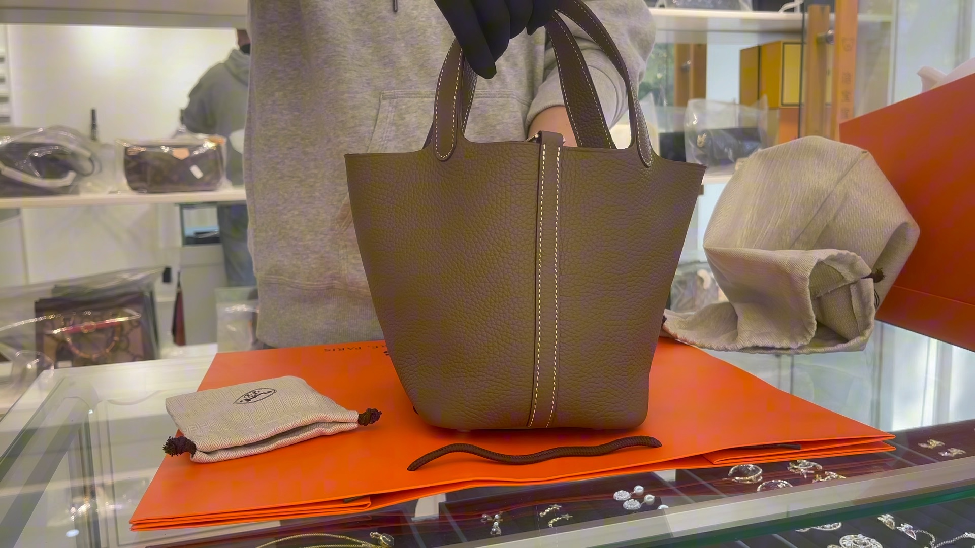 hermes picotin lock18大象灰菜篮子水桶手提包#奢侈品包包 #hermes